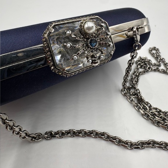 RARE ALEXANDER MCQUEEN Spider satin clutch: deep blue. Only 1 for sale online!! - Picture 3 of 16